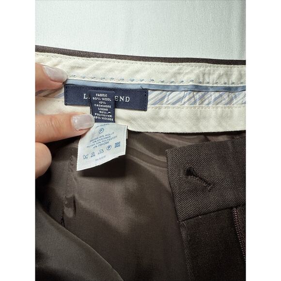 Lands End Womens Size 14 Petite Wool Cashmere Blend Lined Brown Dress Pants EUC - Picture 4 of 12